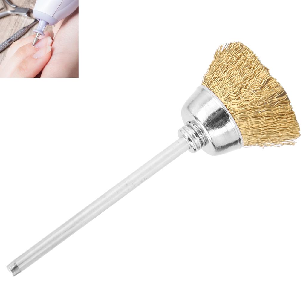 Brass Wire Nail Drill Bit Cleaning Brush Nail Polishing Head Cleaner Manicure Tool Accessory