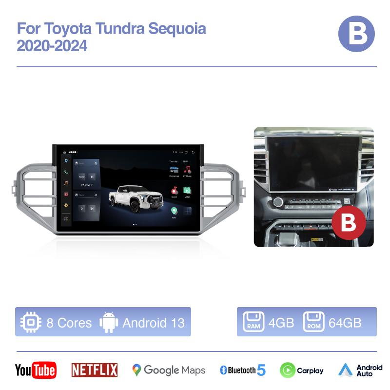 14.9 " Android 13 Car Multimedia Video Player For Toyota Tundra Sequoia 2020-2025 GPS Navigation CarPlay Auto 4G 360 camera