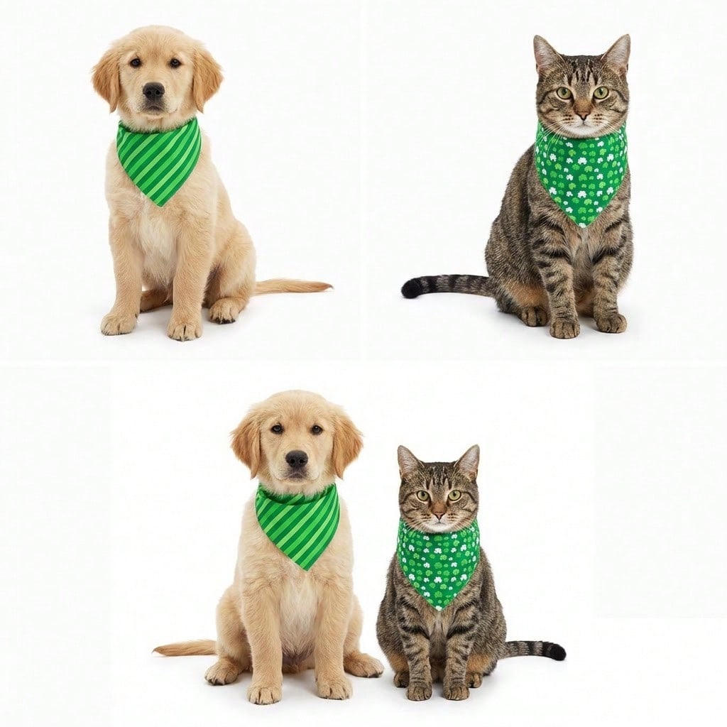 Patrick's Day Dog Bandanas, Triangle Reversible Pet Scarf For Boys And Girls, Premium Durable Fabric, Holiday Bandana For Small And Medium Dogs