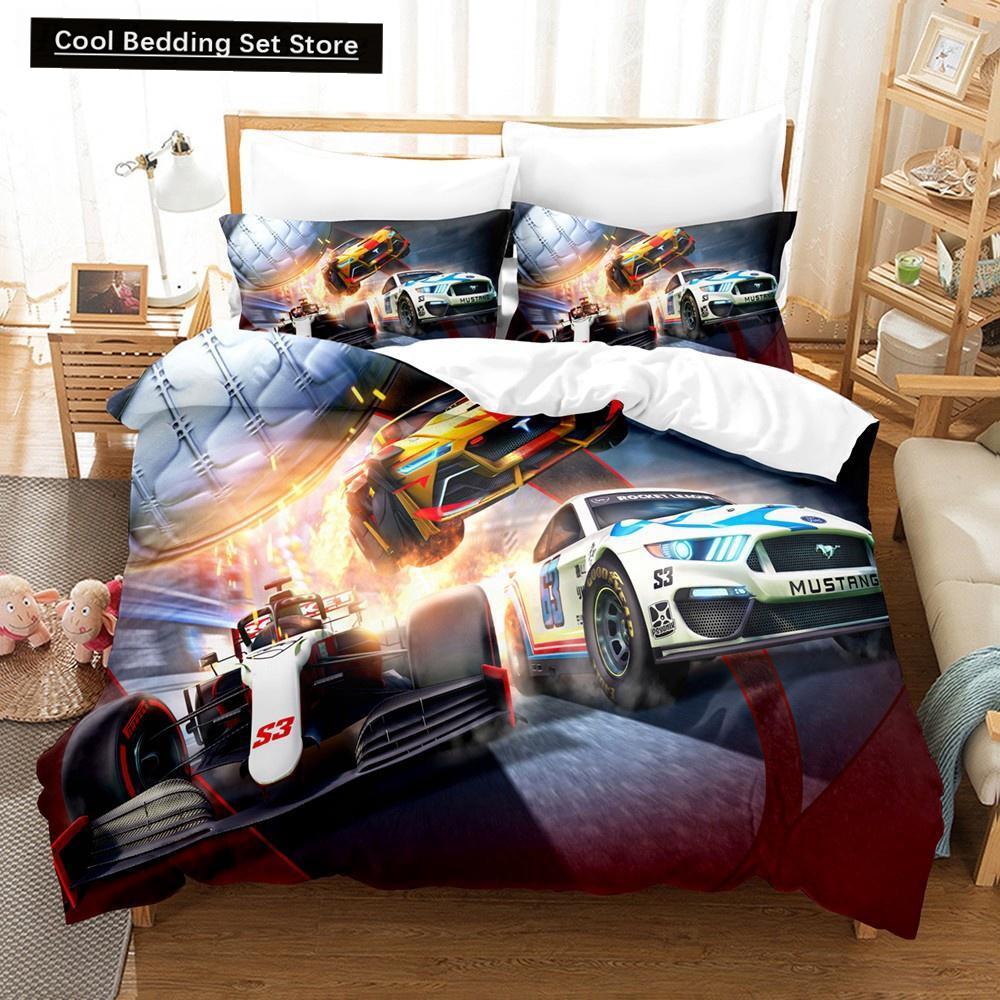 New Rocket League Bedding Set Bedspread Single Twin Full Queen King Size Car Rocket League Bed Set Kids Boy Bedroom Duvet Cover