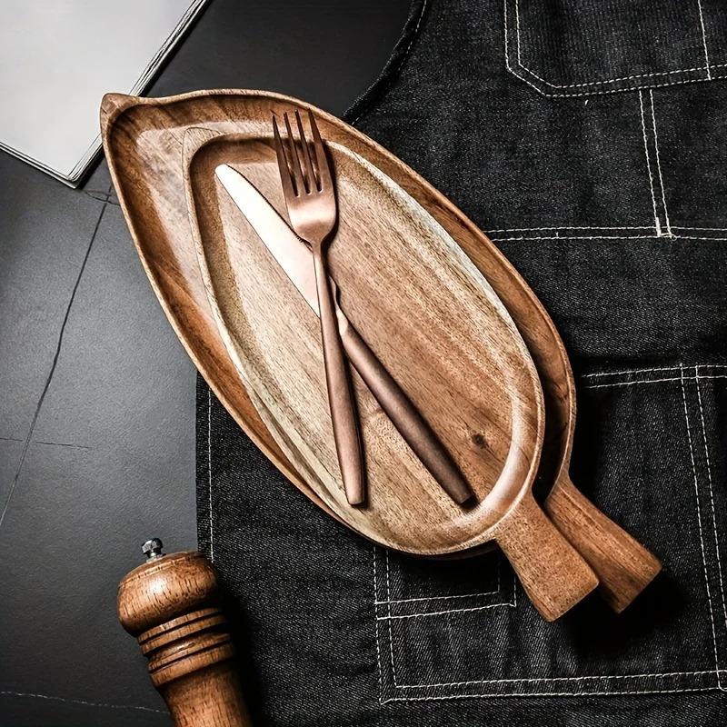 1PCS Serving Wooden Tray Restaurant Western Food Plate Japanese Creative Breakfast Wooden Plate Sushi Dessert Fruit