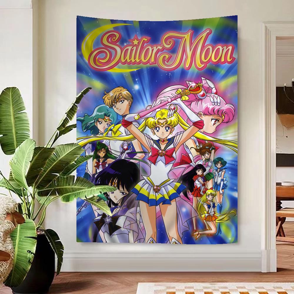 Cute Sailors Girl Moons Printed Large Wall Tapestry Hanging Tarot Hippie Wall Rugs Dorm Art Home Decor