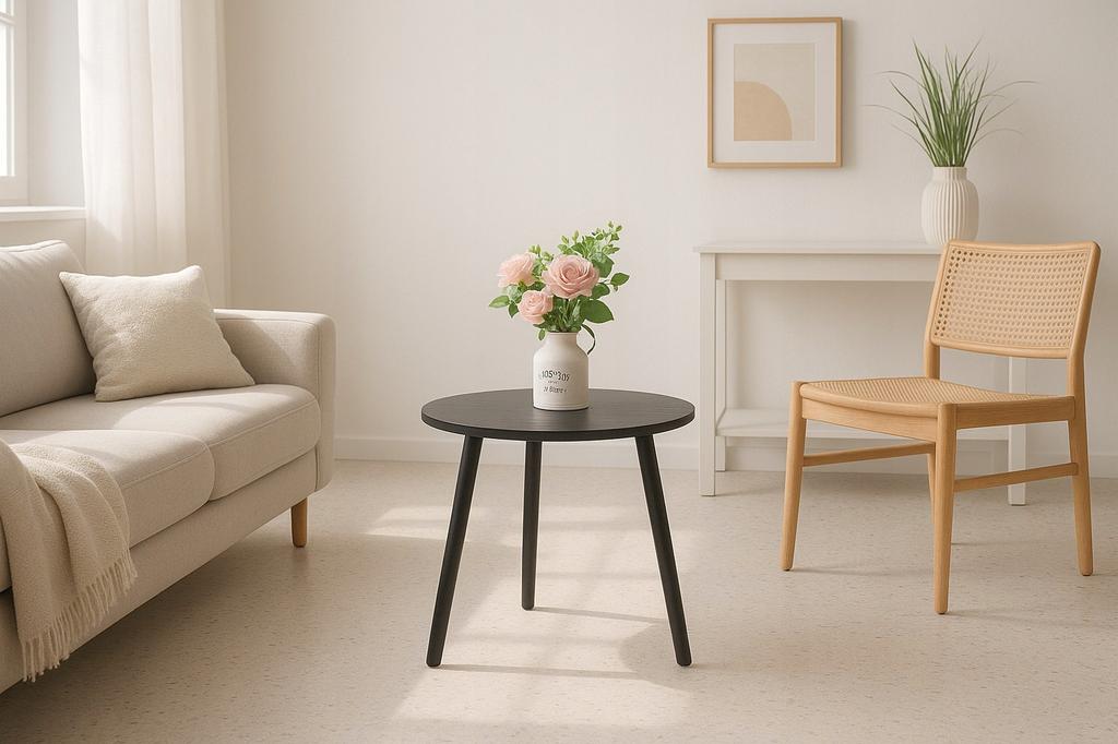 Stolik kawowy taboret czarny MDF 40x41cm ZUZU 1szt