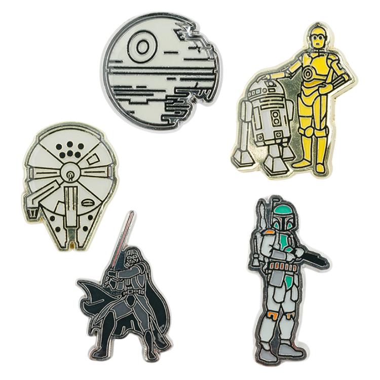 Crocs Star Wars Five-Piece Set 5X Zinc Alloy Shoe Charms Unisex Accessories Silver 10013200