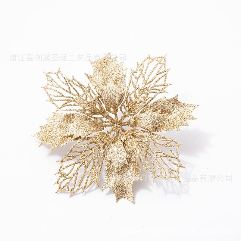 Beautiful Double Layer Shimmering Red Faux Flower Wreath For Christmas Tree Decoration Available In Rich Gold Silver And Festive Color Variations