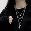 "European & American Double-Layer Love Necklace: Hip-Hop Inspired Long Sweater Chain for Women"