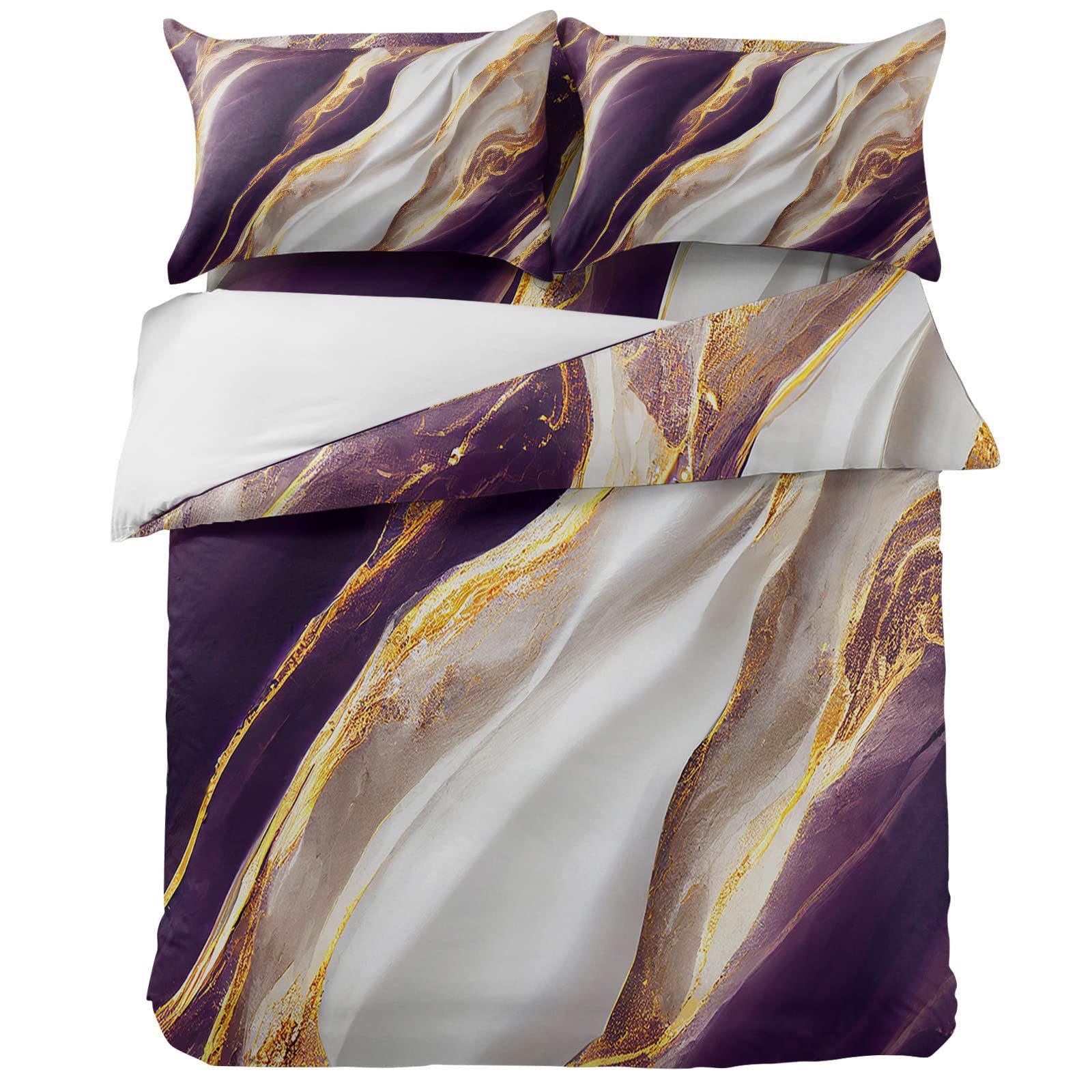 

Purple Marble Bedding Three-Piece Quilt Cover EU single 135*200