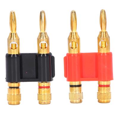 2 Pezzi Connettori a Banana Maschio Doppi Impilabili a 2 Vie in Ottone Accessori per Cavi Altoparlanti 32A 1000V
