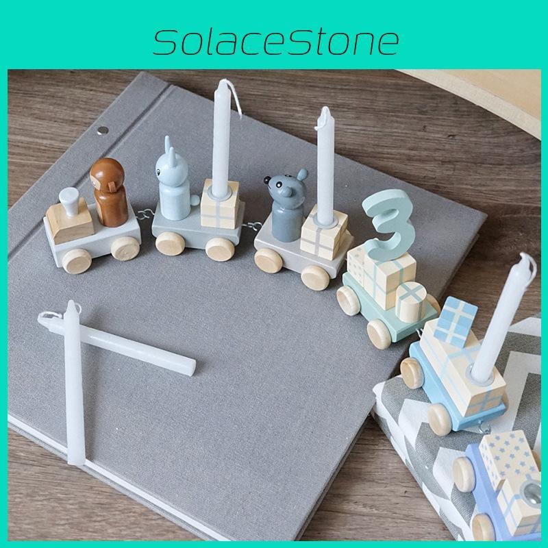 Candle Digital Wooden Commemorative Day Train Toy Set For Holiday Celebration