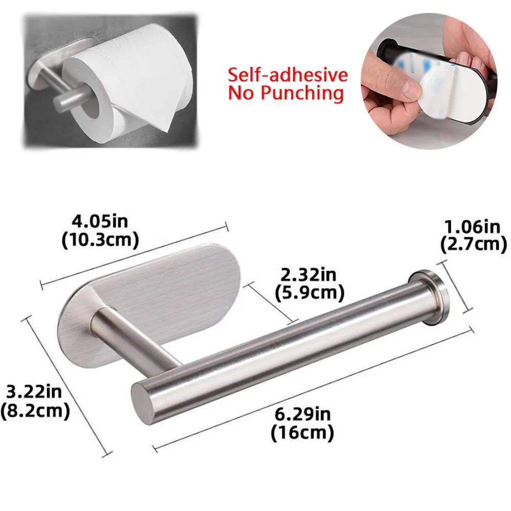 Hot Sale Stainless Steel Paper Towel Holder Cabinet Wall Mount Toilet roll paper holder Kitchen Self-Adhesive Paper Towel Bar