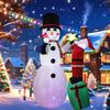 2.4M/8FT Inflatable Toys Christmas Decorations Snowman and Santa Built-in LED Lights Up Model Ornaments Xmas Party Decor Props