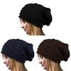 Women's Retro Pleated Edge Pullover Hat Cozy Knitted Beanie For Winter Sports
