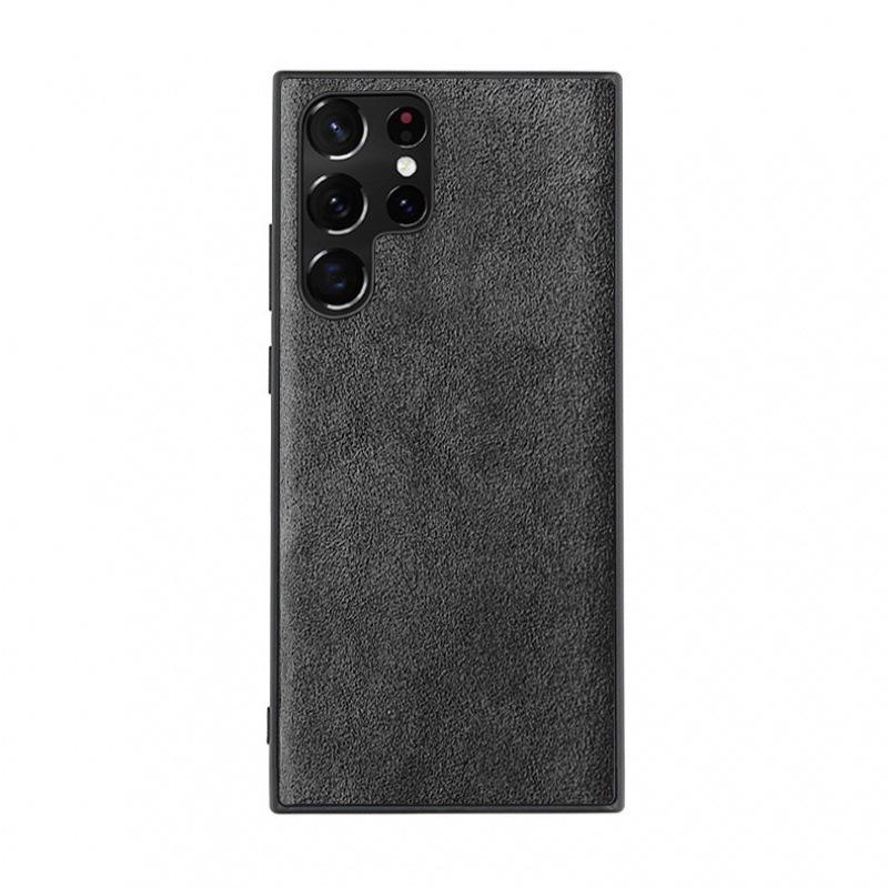 Capa de Couro para Negócios Luxo Suede Alcantara Italiana Capa de Celular para Samsung Galaxy S24 S25 Ultra S22 S23 S21 Plus Note20