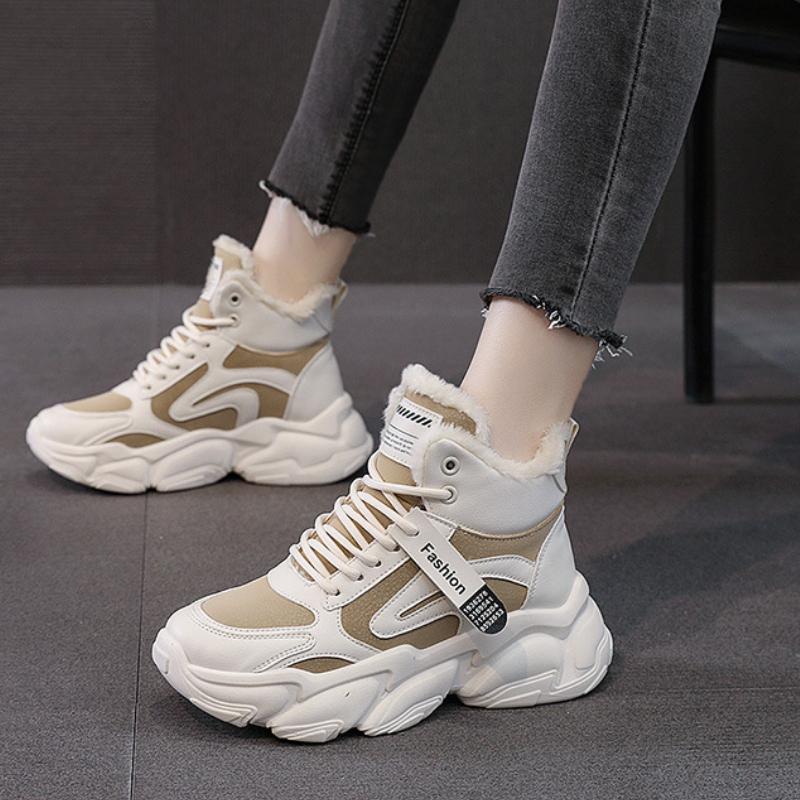 Modă Iarnă Femei Cizme de Zăpadă Marcă de Lux Plus Catifea Cizme Casual Trendy cu Top Înalt Versatile Pantofi Sport pentru Doamnă Botas De Mujer