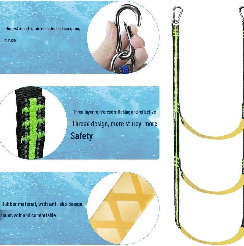 Inflatable Boat Soft Boarding Ladder Kayak Climbing Rope.