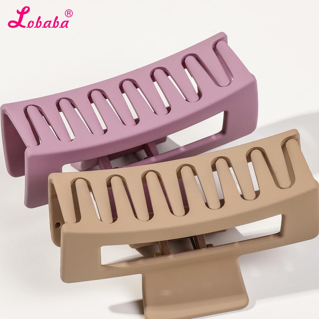 4 Pcs Warm Color Big Hair Claw Clips 3.3" Non-slip Square Matte Banana Clips for Women,Strong Hold Jaw Clips for Thick Thin Hair