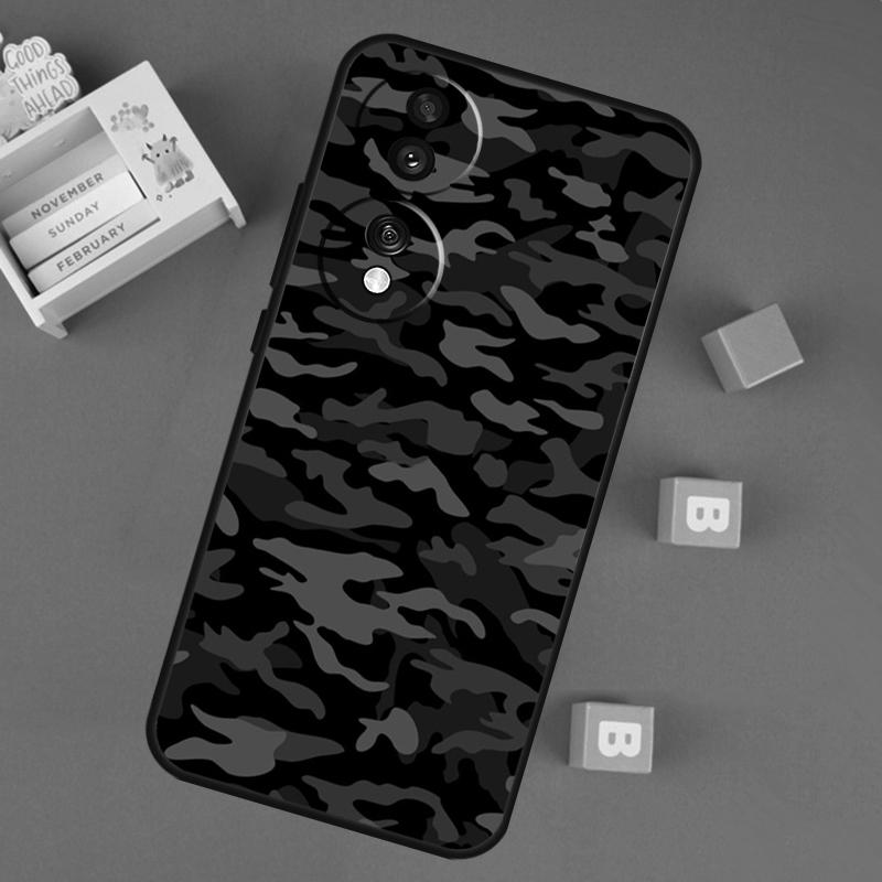 Black Night Camo Camouflage Case For Honor 200 400 Pro 50 70 90 Lite X9a X9b X9c X9d X8b X8c Win Magic 5 6 7 8 Pro Cover