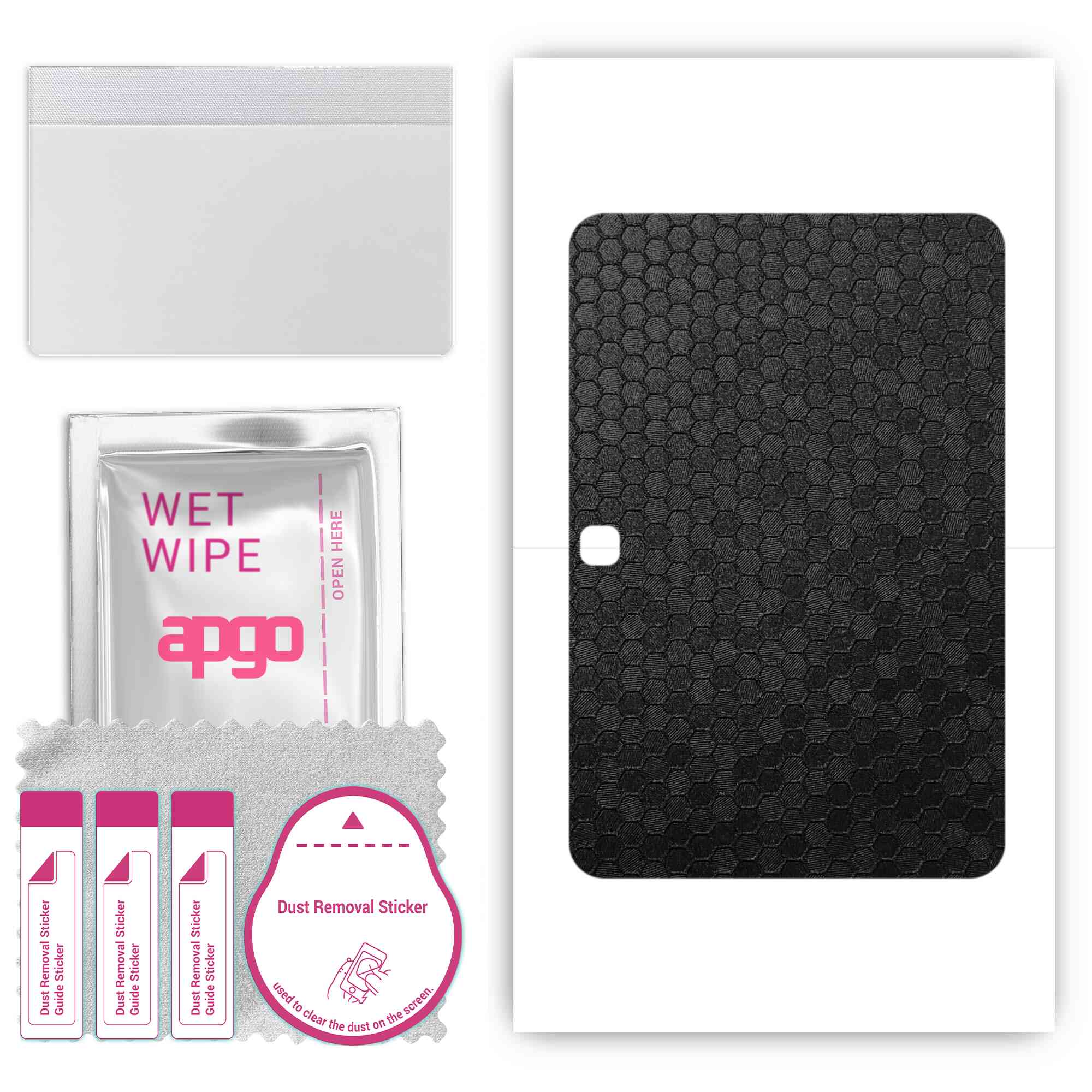 

apgo skin sticker film foil vinyl for the BACK compatible with Samsung Galaxy Tab Advanced2, scratch-resistant, easy to install - Black Honeycomb