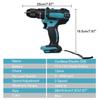 3 IN 1 520N.M 13mm 10mm Chuck Torque Electric Drill Flat Hammer Impact Drilling Electric Screwdriver for 18V Battery