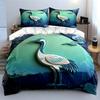 Crane Art Decor Set Soft Comfortable Duvet Cover Bedding Set Included 1*Duvet Cover & 2*Pillowcases, Gift