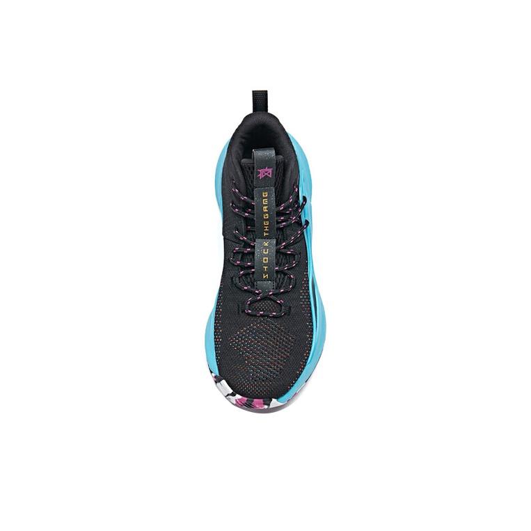 Anta Thompson Series Casual Comfortable Shock Absorbing Non-Slip Wear-Resistant Mid-Top Basketball Shoes Men Sneaker Black Blue Purple 11931601-2