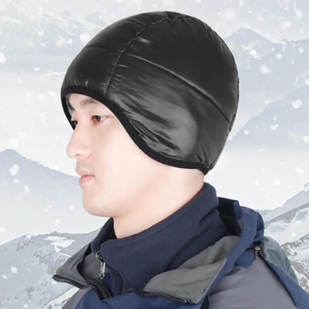 Winter sports thermal padded hat fleece-lined beanie head protection cold weather exercise