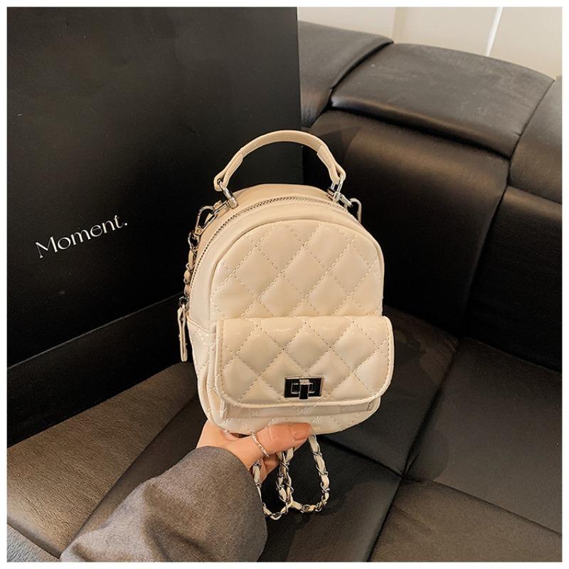 

Рюкзак-цепочка ромбовидной формы, женский, модный, нишевый, для отдыха, уличный, трендовый, школьный, легкий, дорожный рюкзак белый