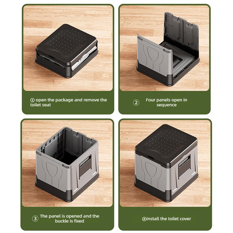 Portable Reusable Mobile Toilet & Camping Trash Can, Durable Outdoor Multifunctional Sanitation Gear, Emergency Camping Supplies