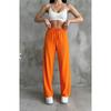 Damen Orange Palazzo Hose mit Gummizug in der Taille Sommer Saison Trend Mode