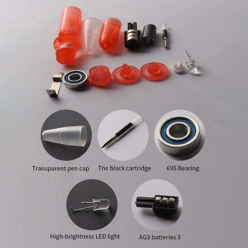 10PCS Rotating Ballpoint Pen With LED Light For Stress Relieving And Night Writing Perfect For Students And Workers
