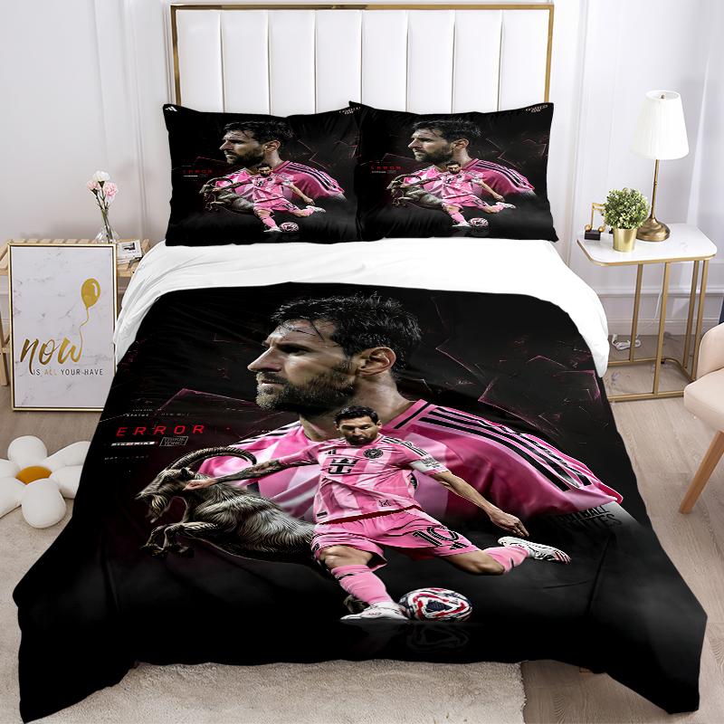 3Pcs Leo Messi'S Iconic Skills Bedding Sets For All Sizes New 3D Printed Bed Cover Comforter Duvet Cover Pillowcase Bedroom Decoration