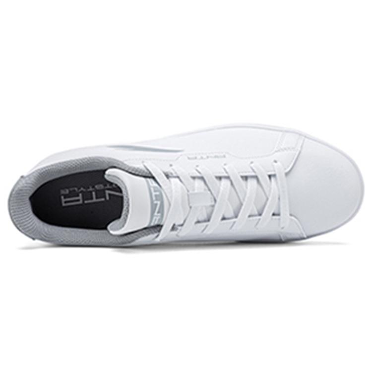 Anta Slip Resistant Abrasion Resistant Low Top Skateboard Shoes Men's White Gray 912028003-4