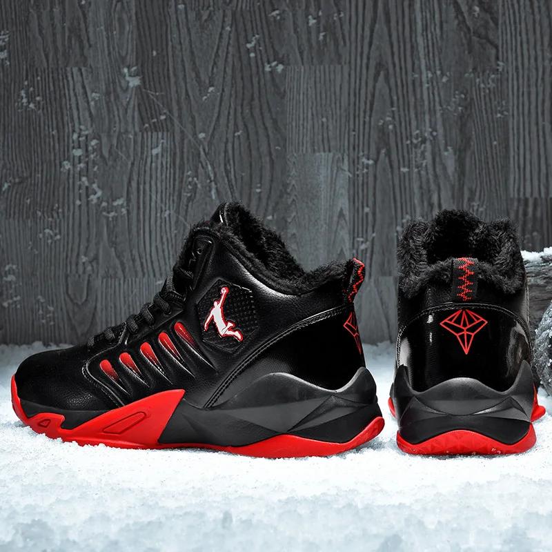 Fashion Winter Thickening Men's Basketball Shoes Athletic Non-Slip Sports Original Male Breathable Sneakers Outdoor Field Basket Shoes