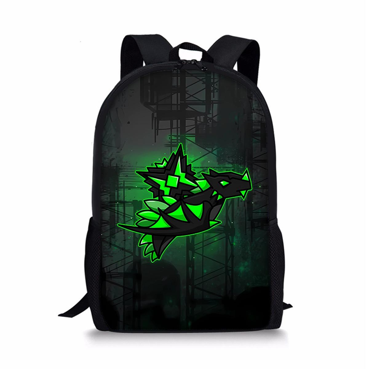 Sacs à dos Notebooks Géométrie Dash Tendance Populaires Sacs d'école pour élèves Impression 3D Oxford Imperméable Sacs à dos pour Ordinateur Portable Garçons/Filles