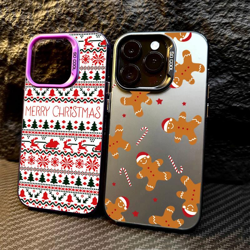 Snowflakes Christmas Electroplate Case For  Redmi Note 13 12 11 Pro Plus 5G 12S 11S 11 10S Redmi 13 12C 13C 14C Hard Cover