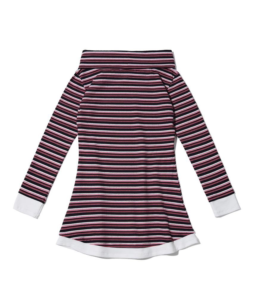 Yuhee Stripe Off-Shoulder Dress Pink