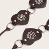 Y2K Rivet Belt Metal PU Leather Waistband Retro Heart Belt  Dress