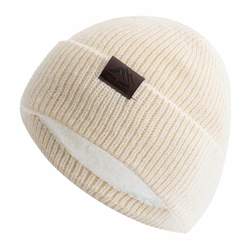 

Новая ЗИМА Шапка с кожаной этикеткой CITY Плюшевая подкладка из искусственного меха Теплая шапка Стильная мягкая шапка-бини для мужчин и женщин Уличная вязаная шапка 56cm-60cm бежевый