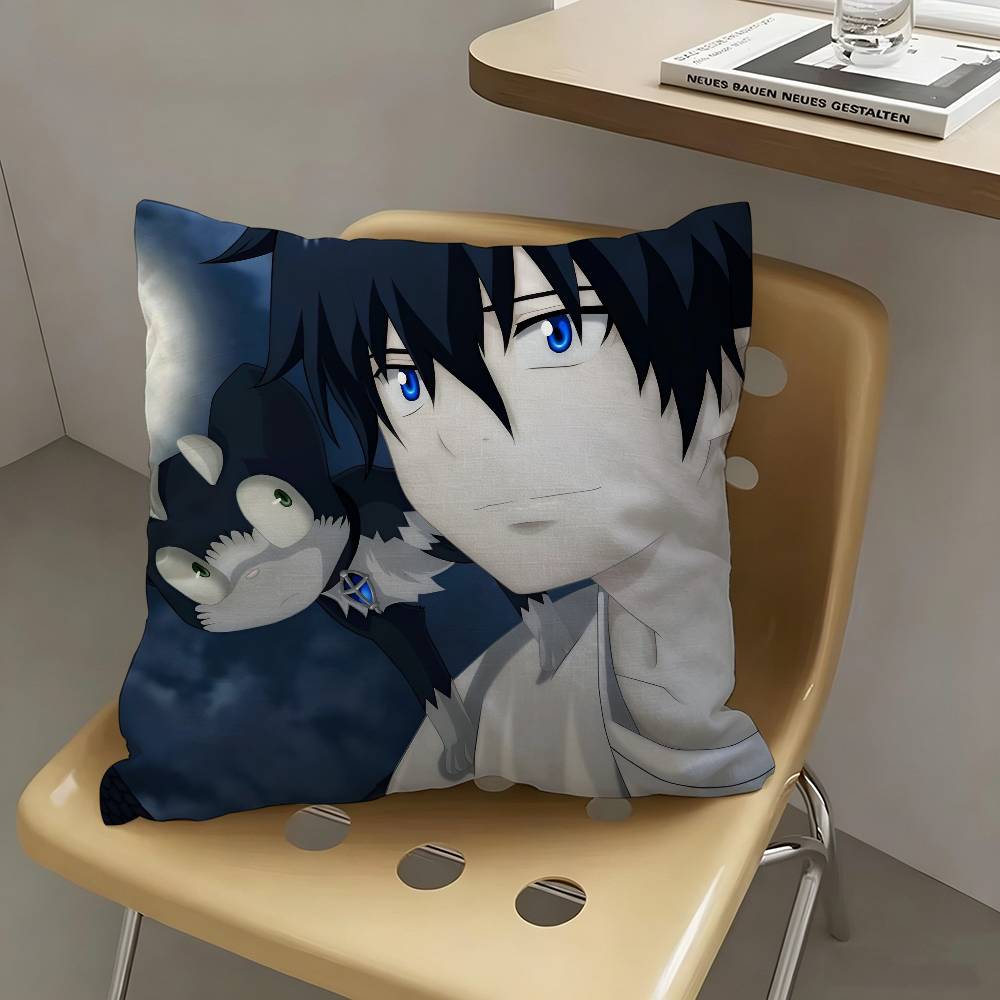 1pc Anime Blue Exorcist Pillow Case Fashion Square Pillowcase Bedroom Sofa Room Ins Decoration Leisure