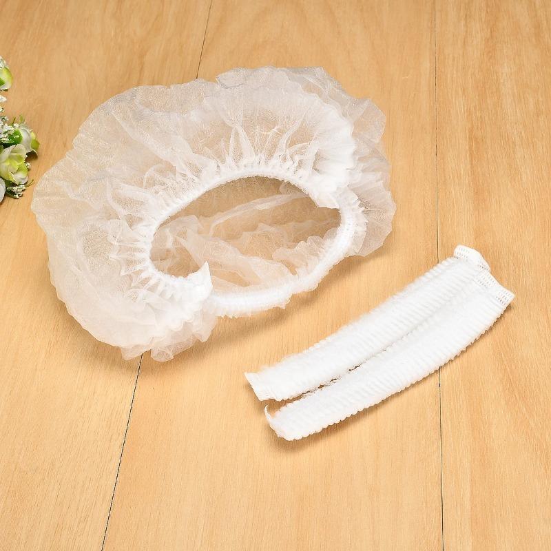 100/200/400PCS Disposable Hair Head Caps Non Woven Dustproof Cap Vacuum Packing Makeup Tool Breathable Shower Bathing Hats