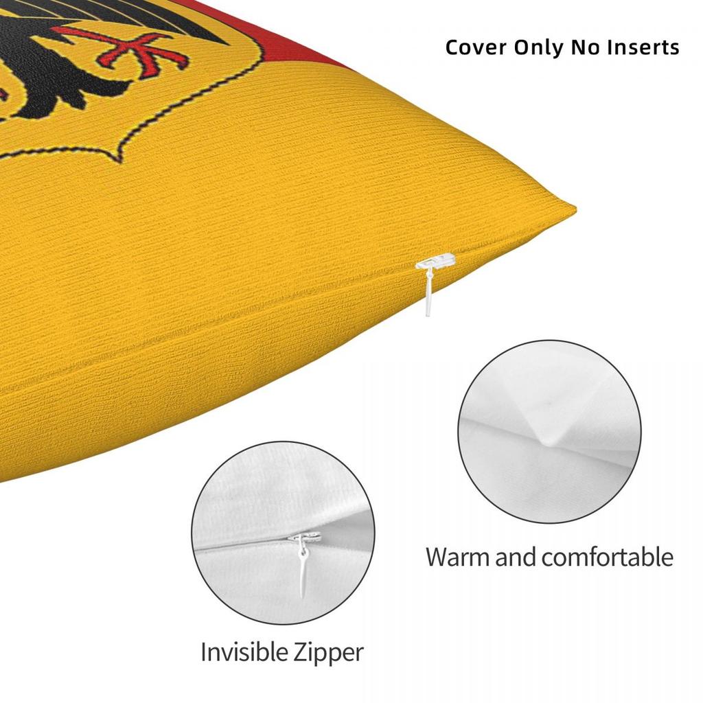 Germany Flag German Patriotic Square Pillowcase Cushion Cover Pillow Case Throw Pillow Cover for Home Bedroom Car