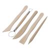 Double-sided Tool 5-piece Set Clay Sculpture Modeling Clay Engraving Kit Plastic Tools Art Supplies Wooden Handle Trimming