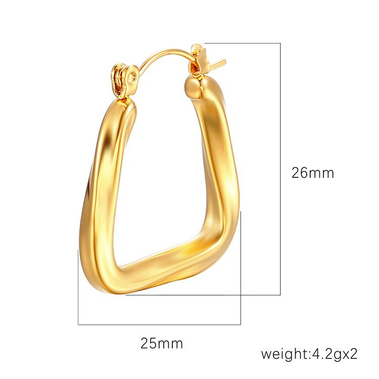 Temperament Titanium Steel Earrings Light Luxury Retro Triangle Earrings Creative Sense Smart Trend Irregular Earrings