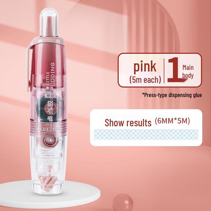 Press-on Dot Glue: Longli Correction Tape Style, Double-Sided Cute Small Strong Glue Stick.