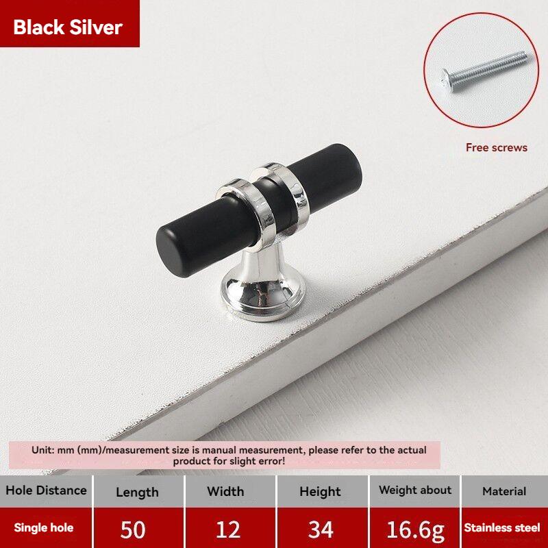 Handles Drawer Cabinet Furniture Kitchen Handles for Cabinet Knob Door Drawer Furniture Kitchen Knob Modern Simple  Silver Black