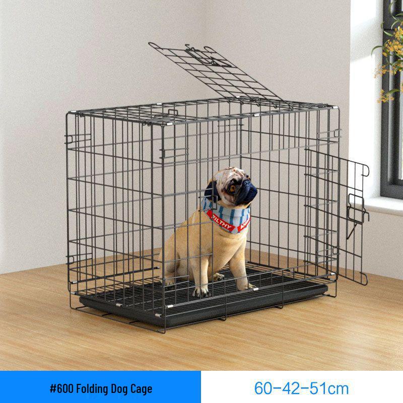 Reinforced Three-Layer Indoor Pet Cage with Toilet for Small Dogs