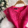 Elegant Lace Hollow Out Long Dresses Women's Holiday Short Sleeve Cape Embroidery Evening Party Summer Dress