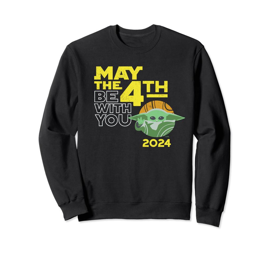 Star Wars Grogu May the 4th Be With You 2024 Distressed Sweatshirt