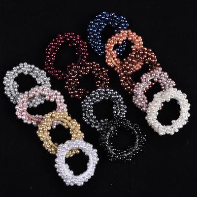Neue Mädchen Imitationsperle Elastische Haargummis Armband Pferdeschwanzhalter Haargummis Bänder Seil Mode Frauen Haaraccessoires