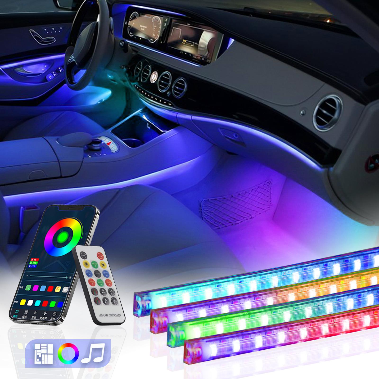 

M2U72 72 LED Beads Lamps Car Interior Lights Bluetooth-compatible APP Remote Controll SUV Footwell Ambient Lights Type A